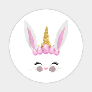 Girls Unicorn Easter Bunny Face Bunnicorn Egg Hunt Magnet